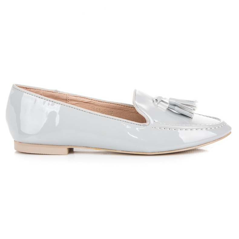 Vices de mocassins laqués gris