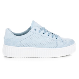 Seastar Baskets en daim sur la plateforme bleu