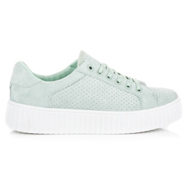 Seastar Baskets en daim sur la plate-forme vert