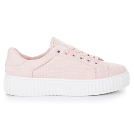 Seastar Baskets en daim sur la plate-forme rose