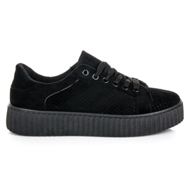 Seastar Baskets en daim sur la plateforme le noir