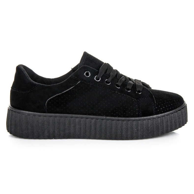 Seastar Baskets en daim sur la plateforme le noir