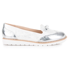 Mocassins à noeud vices blanche gris