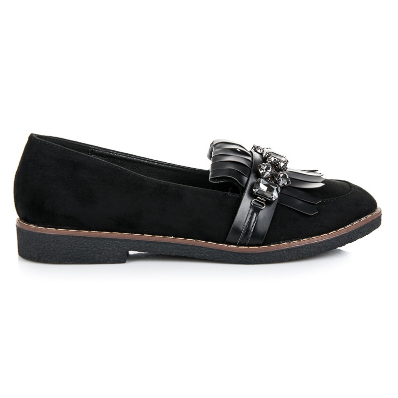 Bestelle Mocassins Noirs Avec Ornement le noir
