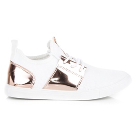 Baskets de sport femme blanc rose
