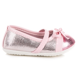 Ballerines pour élastique rose
