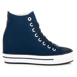 L&H Baskets compensées hautes bleu