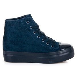 L&H Baskets compensées et plateformes bleu