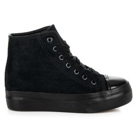 L&H Baskets compensées et plateformes le noir