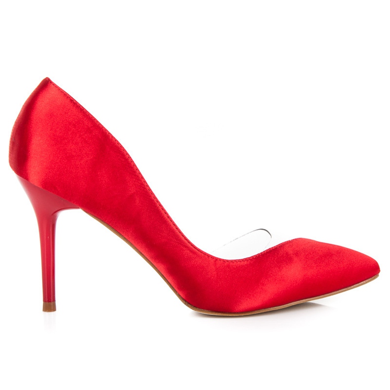 Epingles transparentes satinées rouge