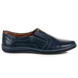 Chaussures à enfiler en cuir lucca bleu Chaussures à enfiler en cuir lucca bleu