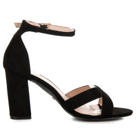 Seastar Sandales noires à talons hauts le noir