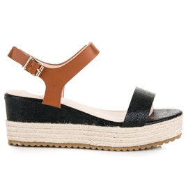 Seastar Sandales espadrilles compensées le noir