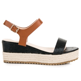 Seastar Sandales espadrilles compensées noir