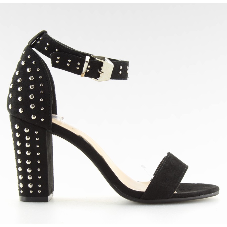 Sandales noires noires à talons hauts le noir