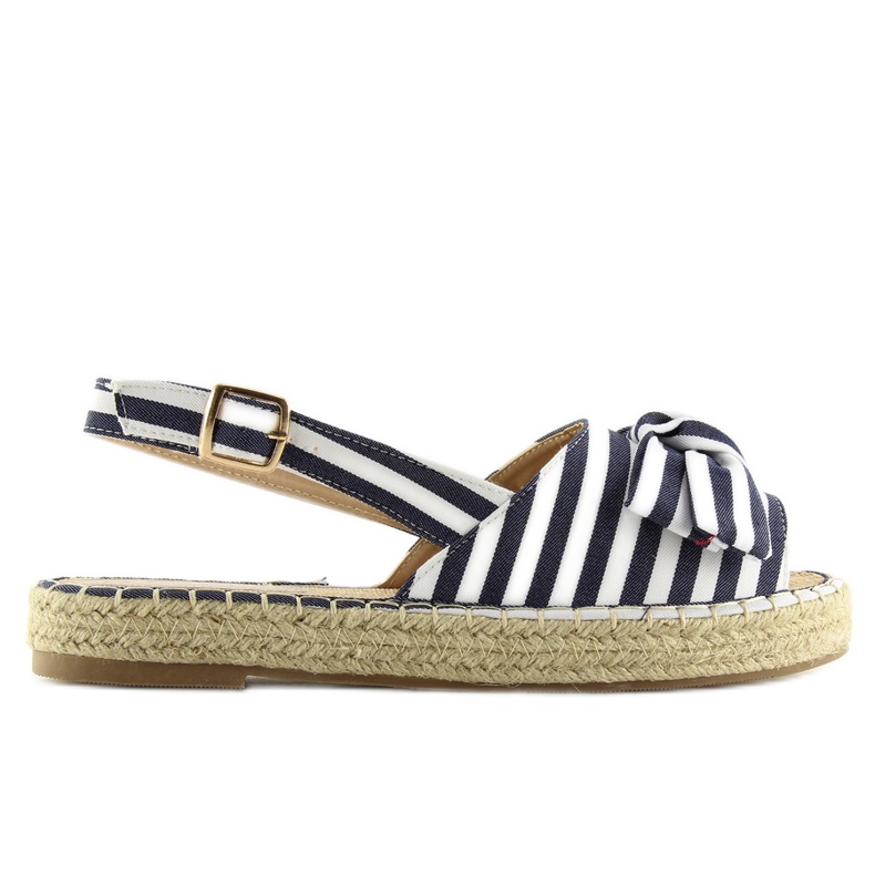 Sandales espadrilles à rayures bleu marine
