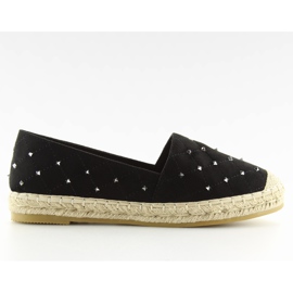 Espadrilles noires à clous 5481 noir le noir
