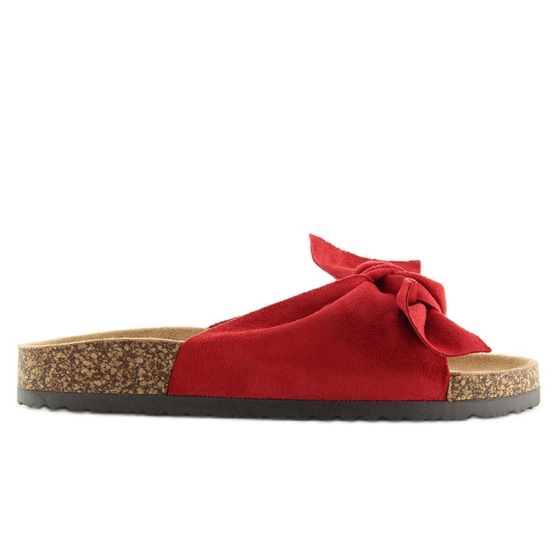 Chaussons semelle liège rouge rouge