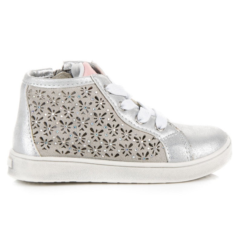 American Club Baskets ajourées sur tirette américaine gris