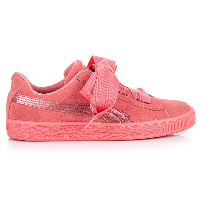 Puma suède coeur snk jr rose