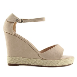 Sandales compensées beige espadrilles beiges