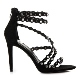 Seastar Sandales à talons hauts fermées par une fermeture éclair le noir