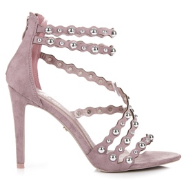 Seastar Sandales à talons hauts fermées par une fermeture éclair violet