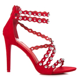 Seastar Sandales à talons hauts fermées par une fermeture éclair rouge