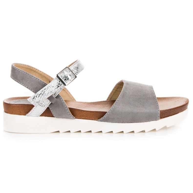 Sandales vinceza plates en daim gris