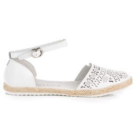 Sandales vinceza espadrilles en cuir blanc
