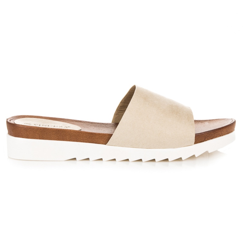 Chaussons vinceza en daim beige