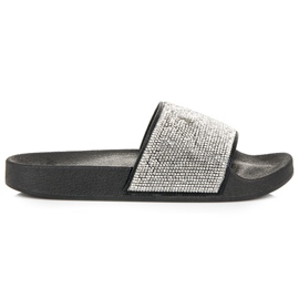 Girlhood Babouches noires à cristaux le noir Girlhood Babouches noires à cristaux le noir