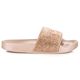 Girlhood Chaussons dorés à cristaux