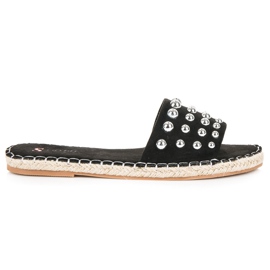 Seastar Tongs espadrilles en daim le noir Seastar Tongs espadrilles en daim le noir