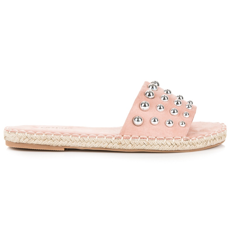 Seastar Tongs espadrilles en daim rose