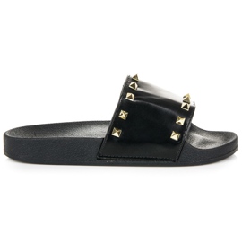 Babouches noires à strass le noir