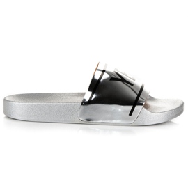 Ideal Shoes Chaussons argentés oui ou non gris Ideal Shoes Chaussons argentés oui ou non gris