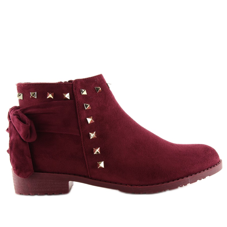 Bottines Chelsea marron à clous Ll-168 Ii-Gat rouge Bottines Chelsea marron à clous Ll-168 Ii-Gat rouge