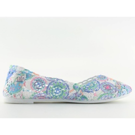 Ballerines dentelle JX60P violet blanc