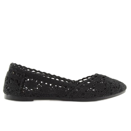 Ballerines en dentelle noire JX59P noir