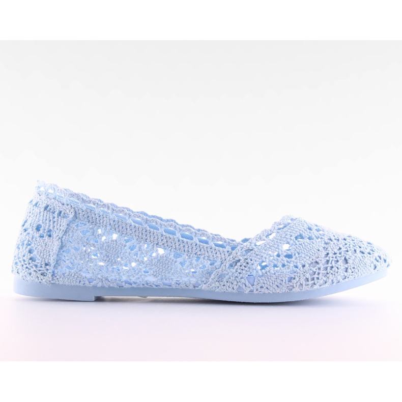 Ballerines en dentelle bleue JX59P L.BLUE