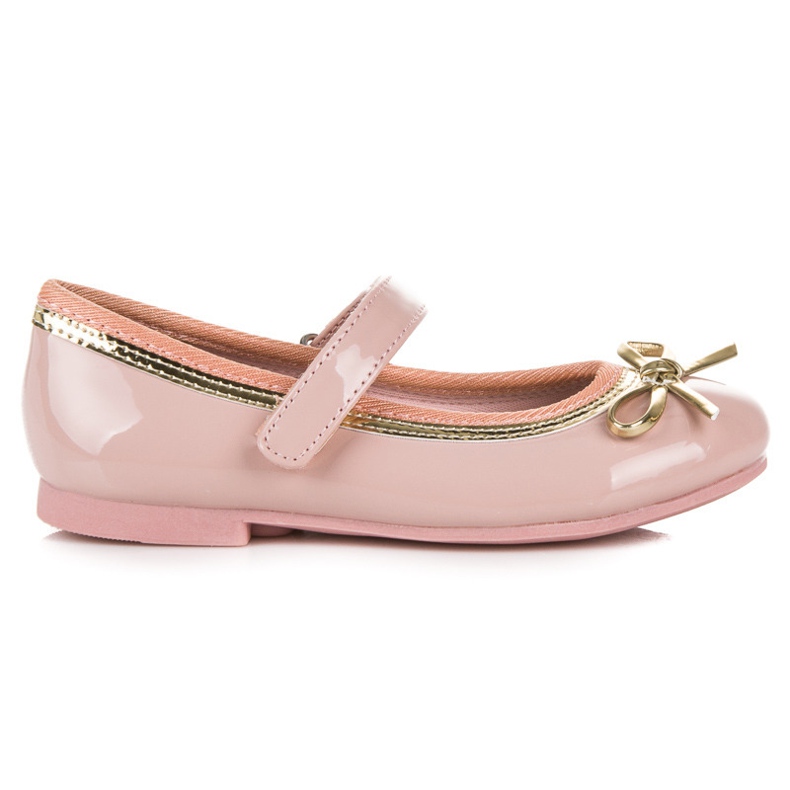 American Club Ballerine avec velcro américaine rose