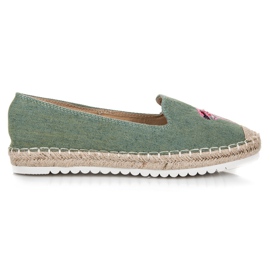 Bestelle Espadrilles avec un flamant rose vert