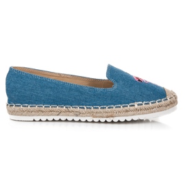 Bestelle Espadrilles avec un flamant rose bleu