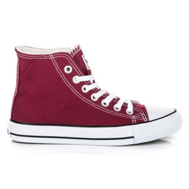 Baskets nouées au dessus de la cheville bordeaux rouge Baskets nouées au dessus de la cheville bordeaux rouge