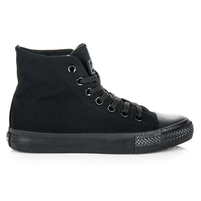 Baskets à lacets au dessus de la cheville le noir