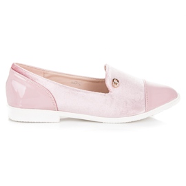 Ballerines en velours rose