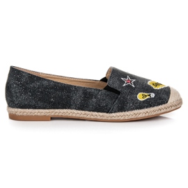 Bestelle Espadrilles printanières à patchs le noir