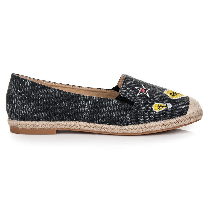 Bestelle Espadrilles printanières à patchs le noir