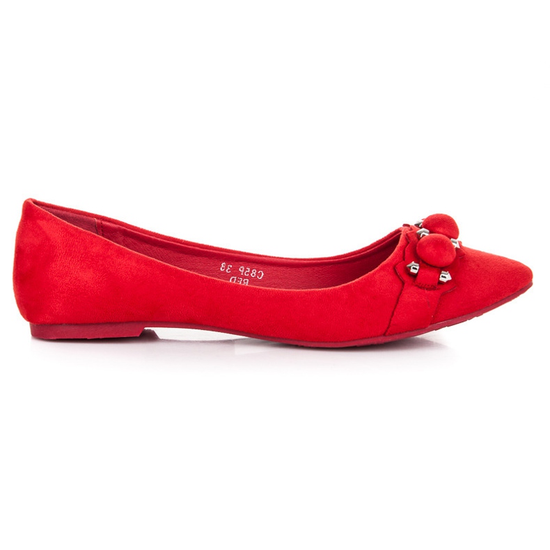 Seastar Ballerines col V en daim rouge
